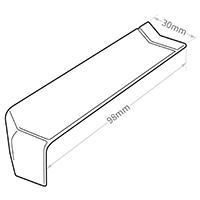 Size of 135° straight joint cover trim for 150mm window cill