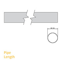 Dimensions of FloPlast 68mm Round Downpipe Rainwater Downspout