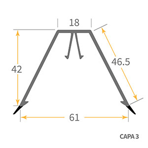 Size of Ultraframe CAPA3 Glazing Bar Top Capping