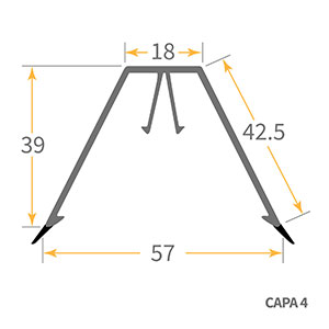 Size of Ultraframe CAPA4 Glazing Bar Top Capping