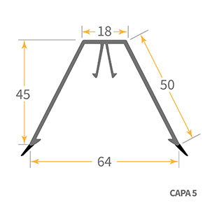 Size of Ultraframe CAPA5 Glazing Bar Top Capping