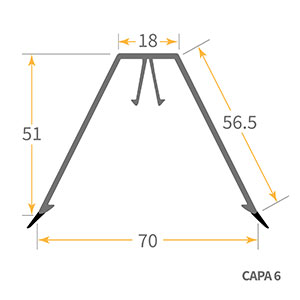 Size of Ultraframe CAPA6 Glazing Bar Top Capping