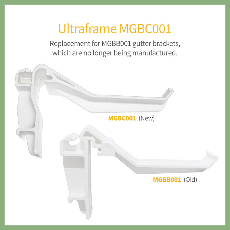 MGBC001 gutter bracket compared to old MGBB001