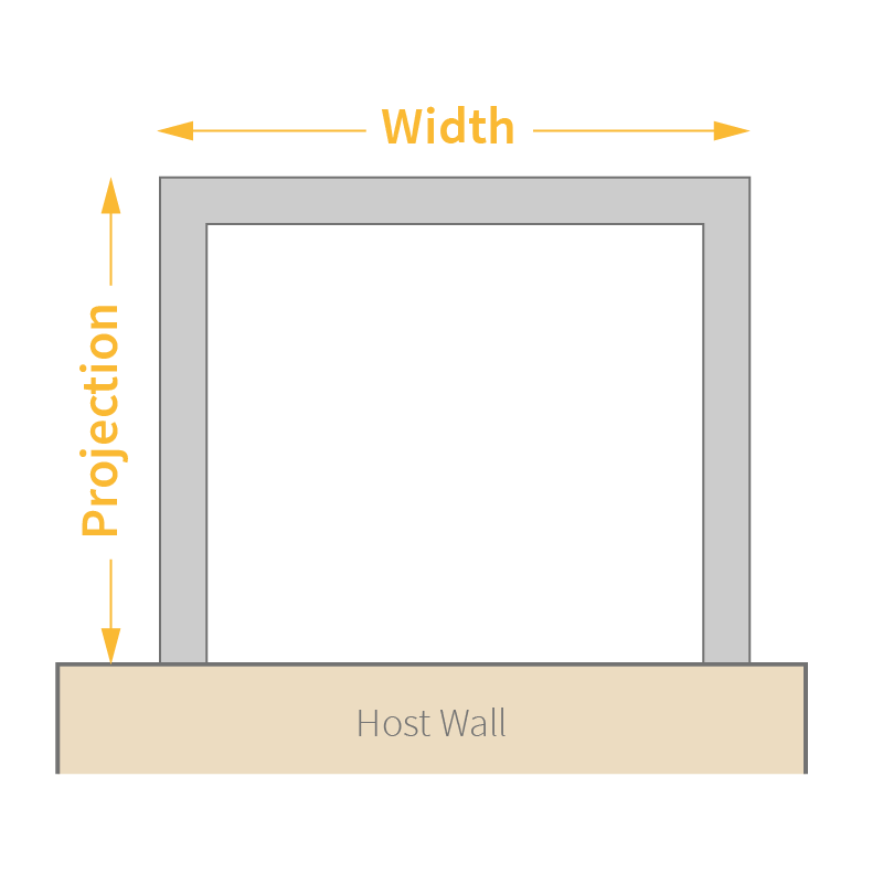 Custom Evolution Canopy width x projection graphic