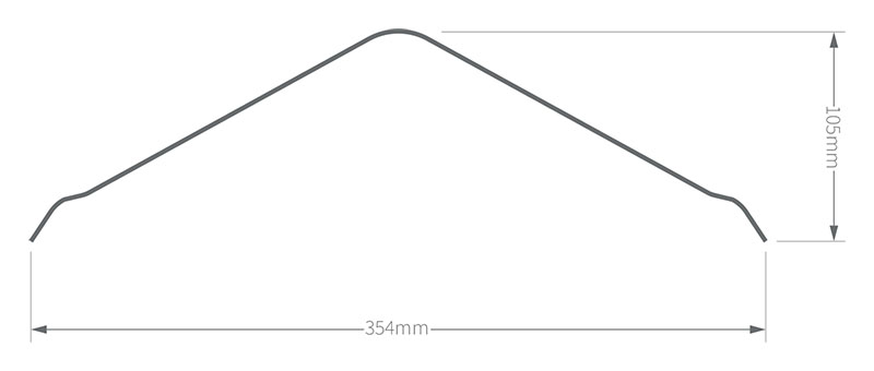 Profile of the Gutta Corrugated Bitumen Gable Angle roof verge cover