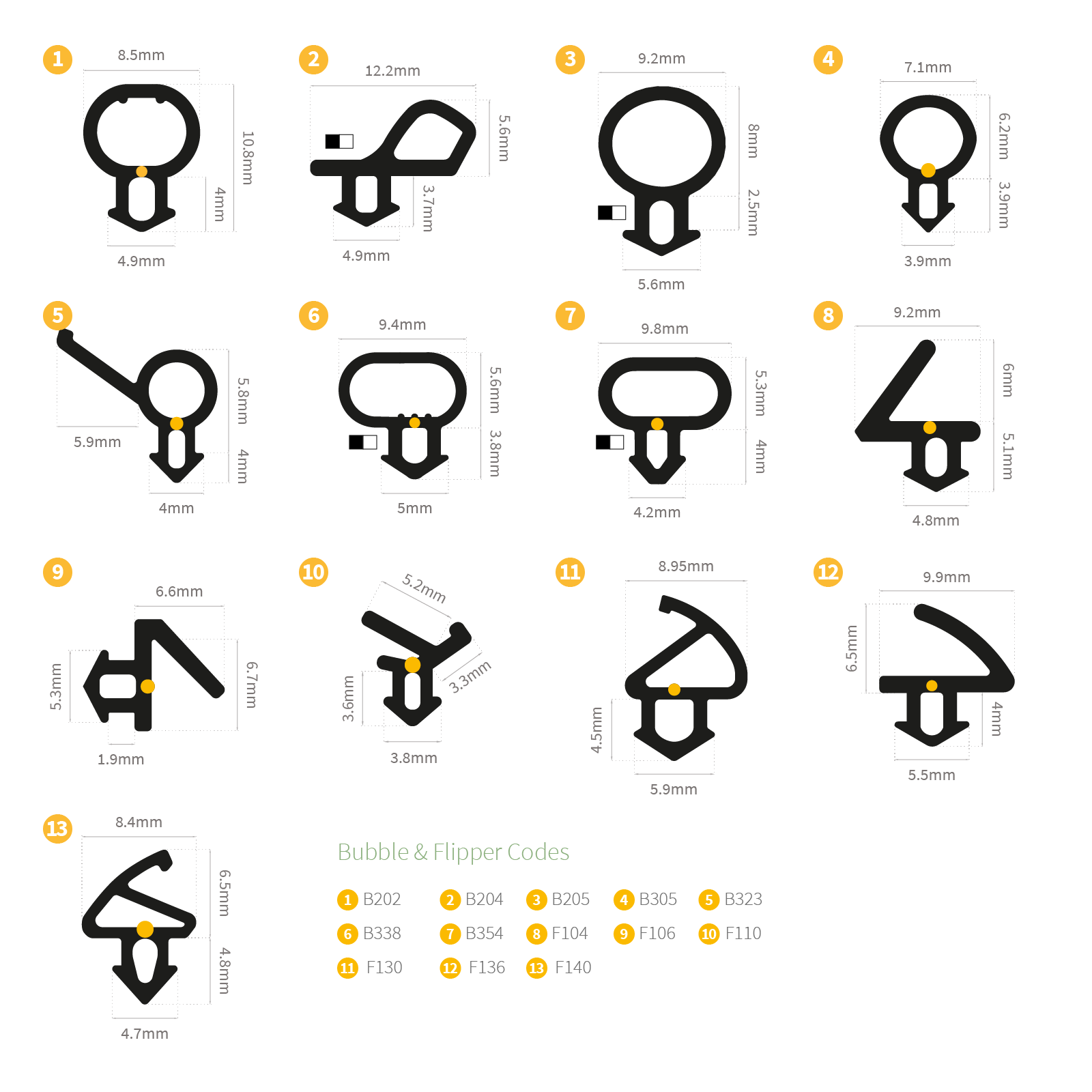 Window and Door Bubble and Flipper Gasket Replacement Seals