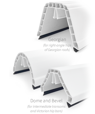 Styles of the Ultraframe Chambered Glazing Bar Top